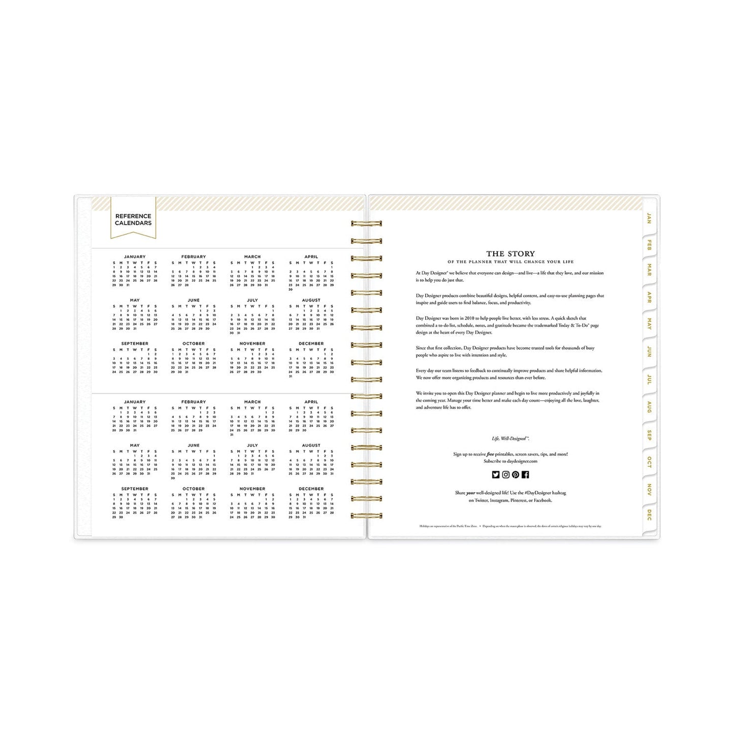 Blue Sky Day Designer Navy Stripe Daily/Monthly Planner, Navy Stripe Artwork, 10 x 8, Navy/White Cover, 12-Month (Jan to Dec): 2023