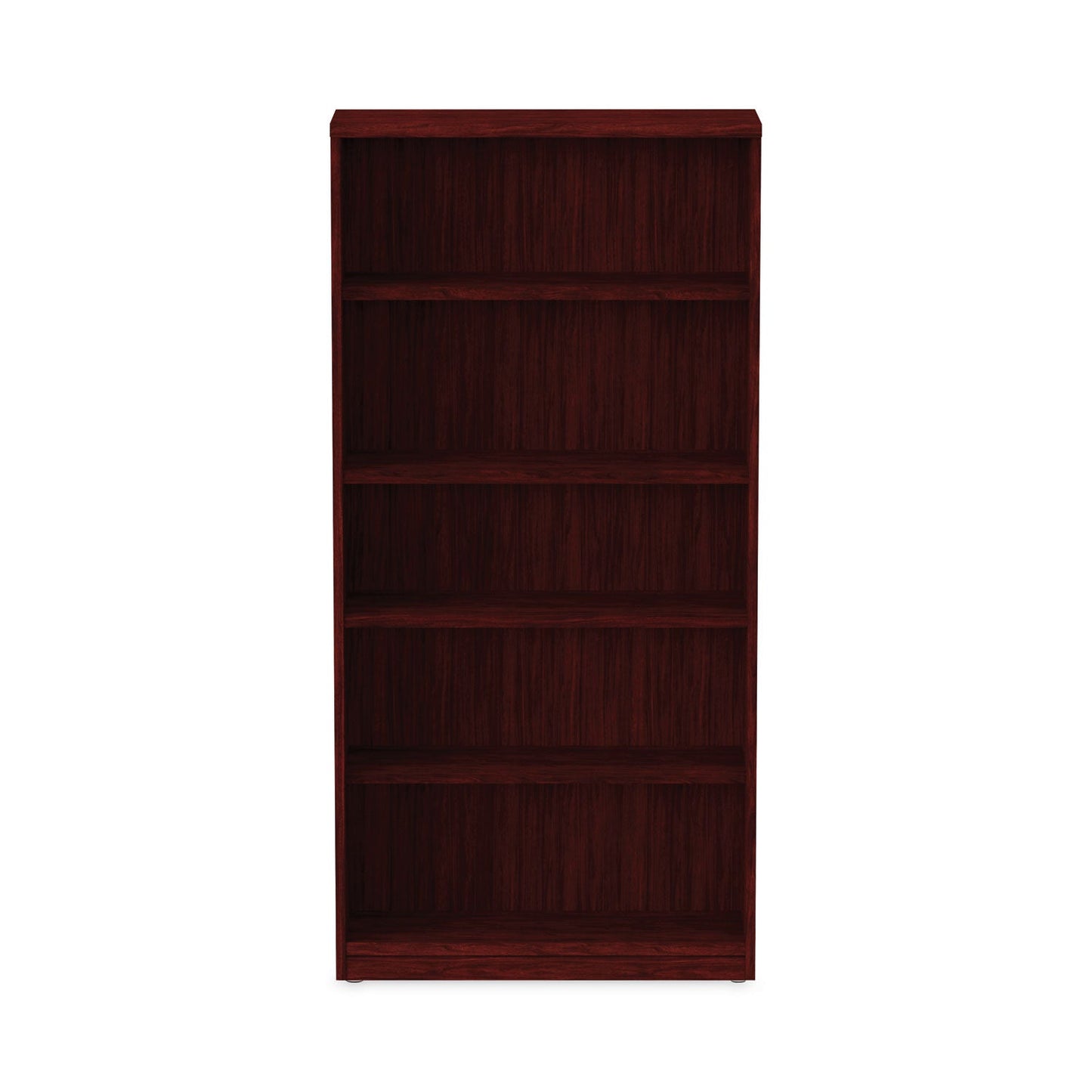 Alera Valencia Series Bookcase, Five-Shelf, 31.75w x 14d x 64.75h, Mahogany