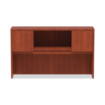 Alera Valencia Series Hutch with Doors, 4 Compartments, 58.88w x 15d x 35.38h, Medium Cherry