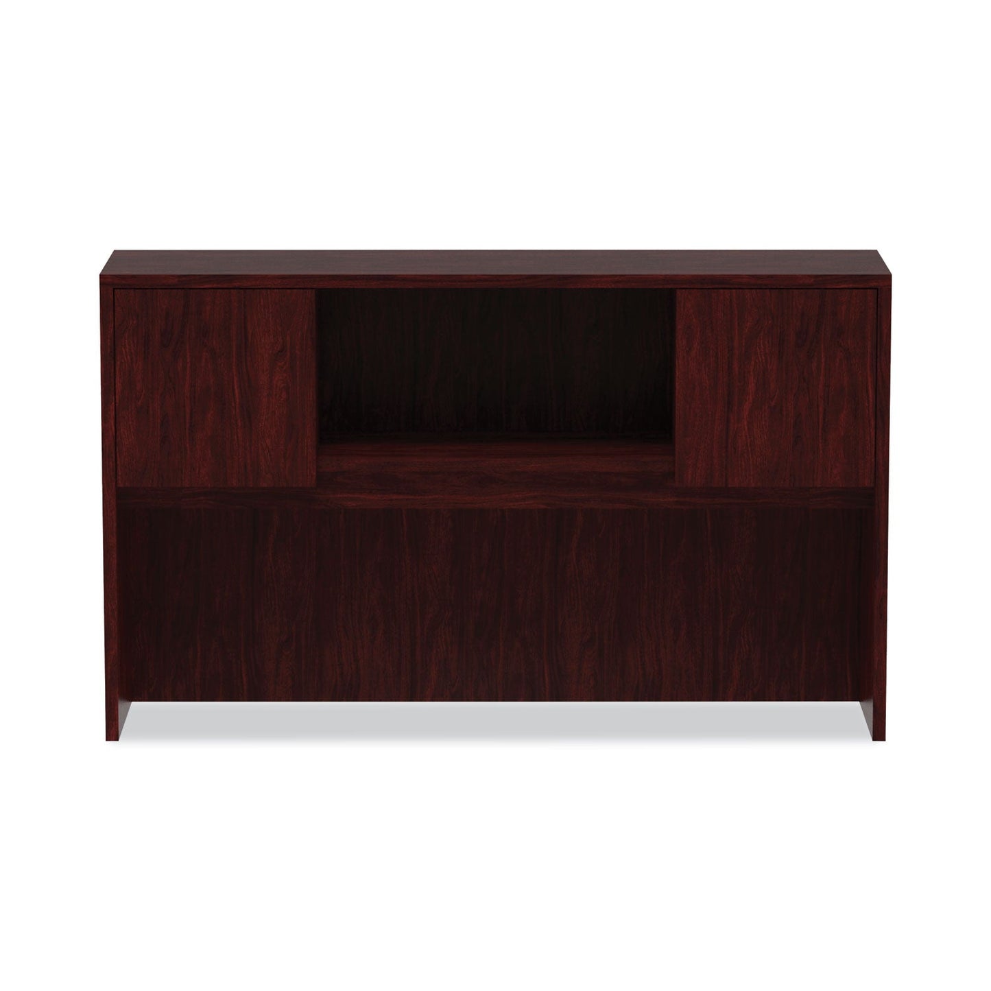 Alera Valencia Series Hutch with Doors, 4 Compartments, 58.88w x 15d x 35.38h, Mahogany
