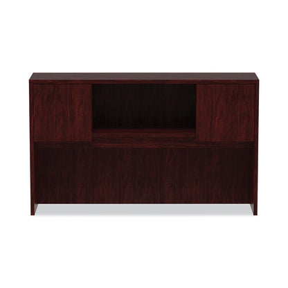 Alera Valencia Series Hutch with Doors, 4 Compartments, 58.88w x 15d x 35.38h, Mahogany