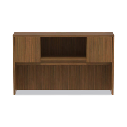 Alera Valencia Series Hutch with Doors, 4 Compartments, 58.88w x 15d x 35.38h, Modern Walnut