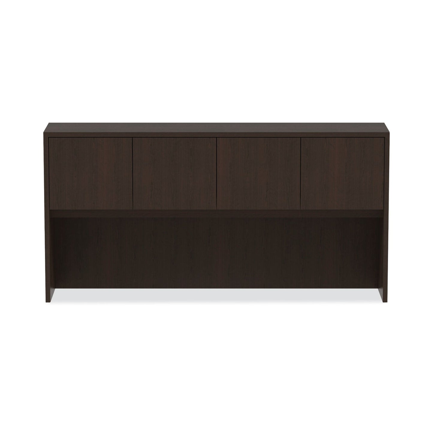 Alera Valencia Series Hutch with Doors, 4 Compartments, 70.63w x 15d x 35.38h, Espresso