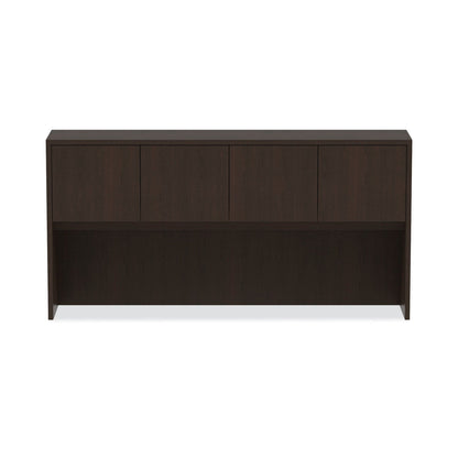Alera Valencia Series Hutch with Doors, 4 Compartments, 70.63w x 15d x 35.38h, Espresso