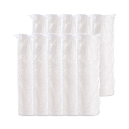 Dart Plastic Lids, Fits 8 oz to 10 oz Hot/Cold Foam Cups, Vented, White, 100/Pack, 10 Packs/Carton
