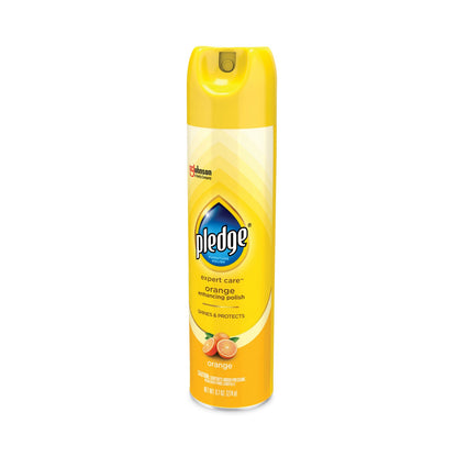 Pledge Furniture Polish, Orange, 9.7 oz Aerosol Spray, 6/Carton