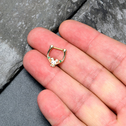 16G 5/16 Gold Tone Cutie Easter Bunny Cartilage Clicker