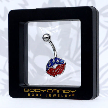 Patriotic Kissy Lips Belly Ring