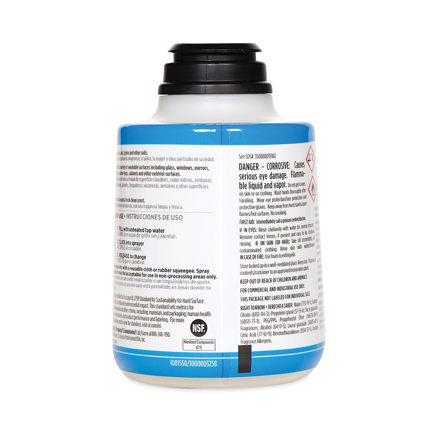 SC Johnson Professional TruShot 2.0 Glass and Multisurface Cleaner, Clean Fresh Scent, 10 oz Cartridge, 4/Carton