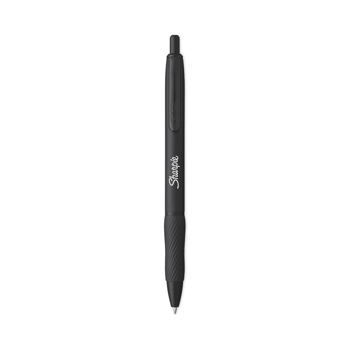 Sharpie S-Gel Premium Metal Barrel Gel Pen, Retractable, Medium 0.7 mm, Black Ink, Black Barrel, 4/Pack