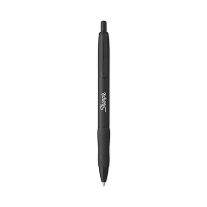 Sharpie S-Gel Premium Metal Barrel Gel Pen, Retractable, Medium 0.7 mm, Black Ink, Black Barrel, 4/Pack