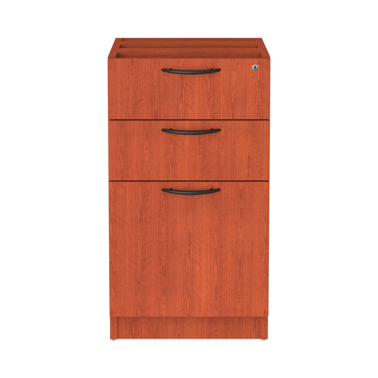 Alera Valencia Series Full Pedestal File, Left/Right, 3-Drawers: Box/Box/File, Legal/Letter, Cherry, 15.63" x 20.5" x 28.5"