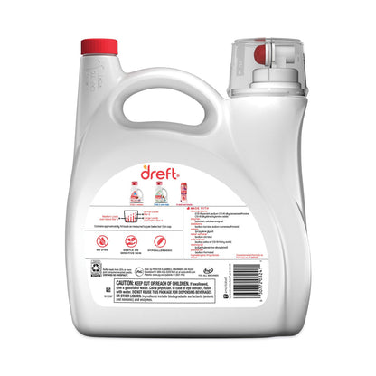 Dreft Ultra Laundry Detergent, Baby Powder Scent, 165 oz Bottle, 4/Carton