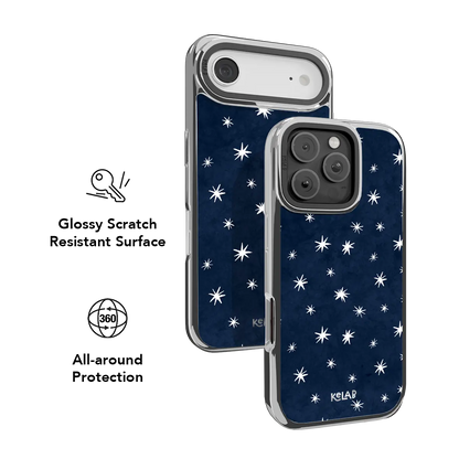 Starglimmer | Deep Blue Hand-Drawn Celestial Star iPhone Case