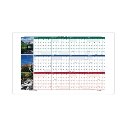 House of Doolittle Earthscapes Recycled Reversible/Erasable Yearly Wall Calendar, Nature Photos, 24 x 37, White Sheets, 12-Month (Jan-Dec): 2023