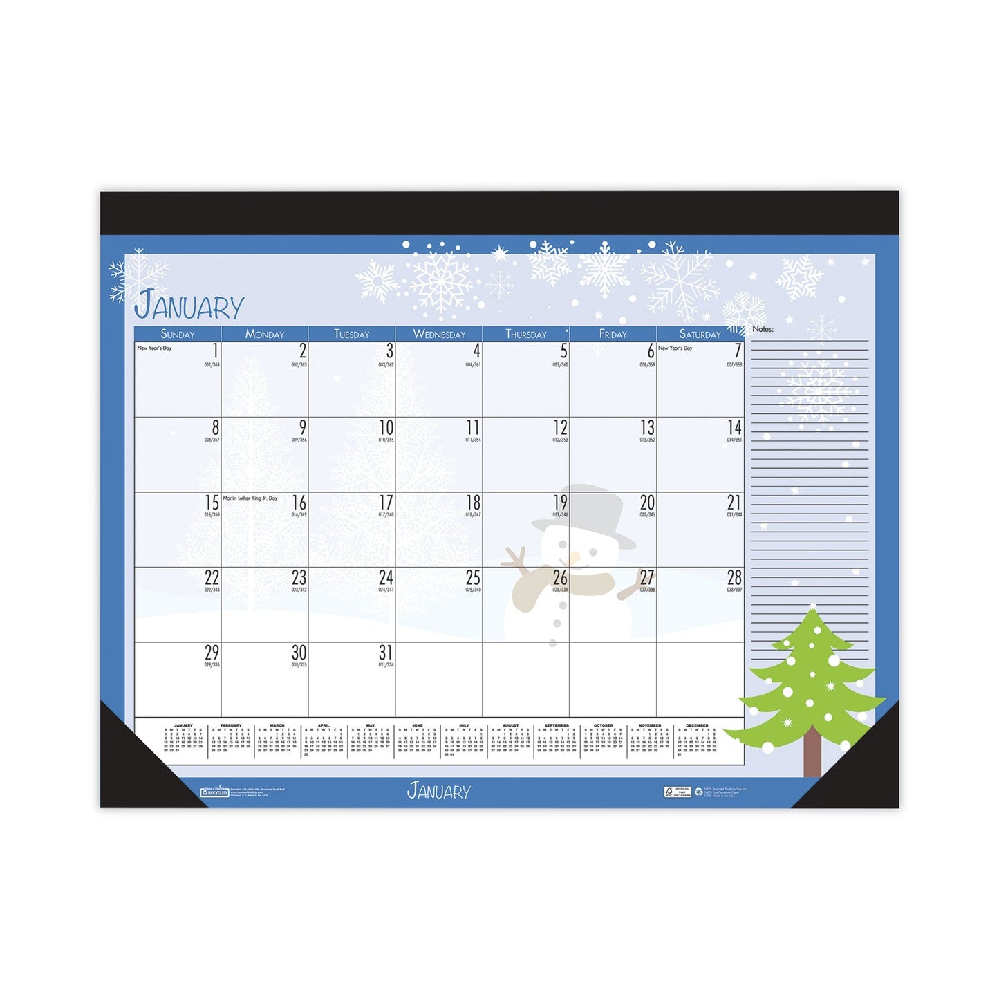 House of Doolittle Recycled Desk Pad Calendar, Earthscapes Seasonal Artwork, 18.5 x 13, Black Binding/Corners,12-Month (Jan to Dec): 2023