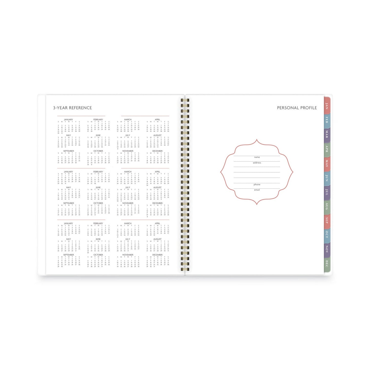 AT-A-GLANCE Badge Hand Drawn Geo Weekly/Monthly Planner, Badge Geo Artwork, 11x8.5, Blue/White Cover, 13-Month(Jan to Jan): 2023 to 2024