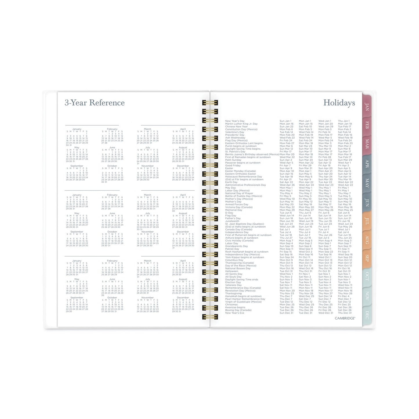 Cambridge Blake Weekly/Monthly Planner, Blake Bold Stripe Artwork, 8.5 x 5.5, Cream/Blue/Brown Cover, 12-Month (Jan to Dec): 2023