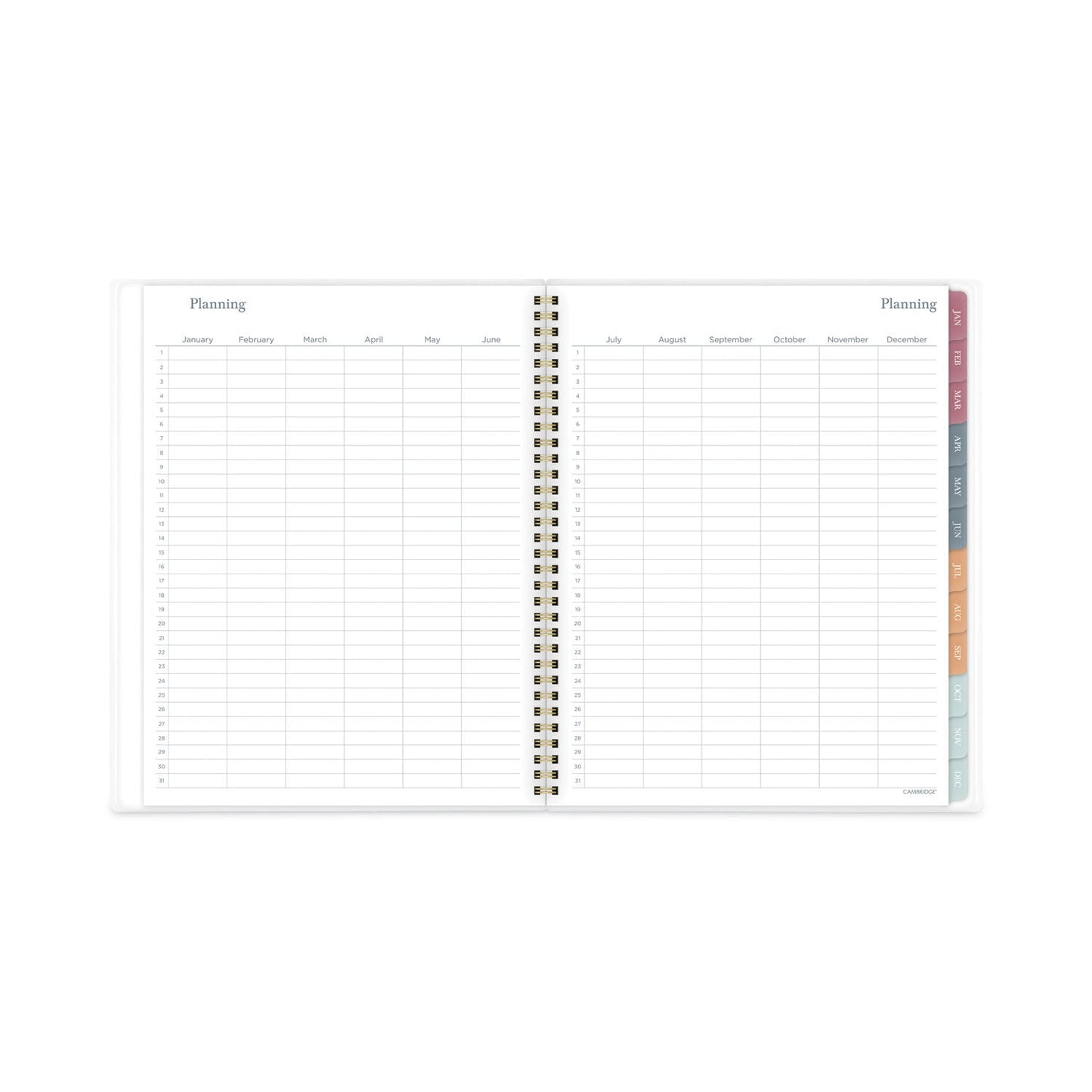 Cambridge Blake Weekly/Monthly Planner, Blake Bold Stripe Artwork, 11 x 8.5, Cream/Blue/Brown Cover, 12-Month (Jan to Dec): 2023