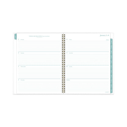 Cambridge Bali Weekly/Monthly Planner, Bali Leaf Artwork, 11 x 8.5, Green/White Cover, 12-Month (Jan to Dec): 2023