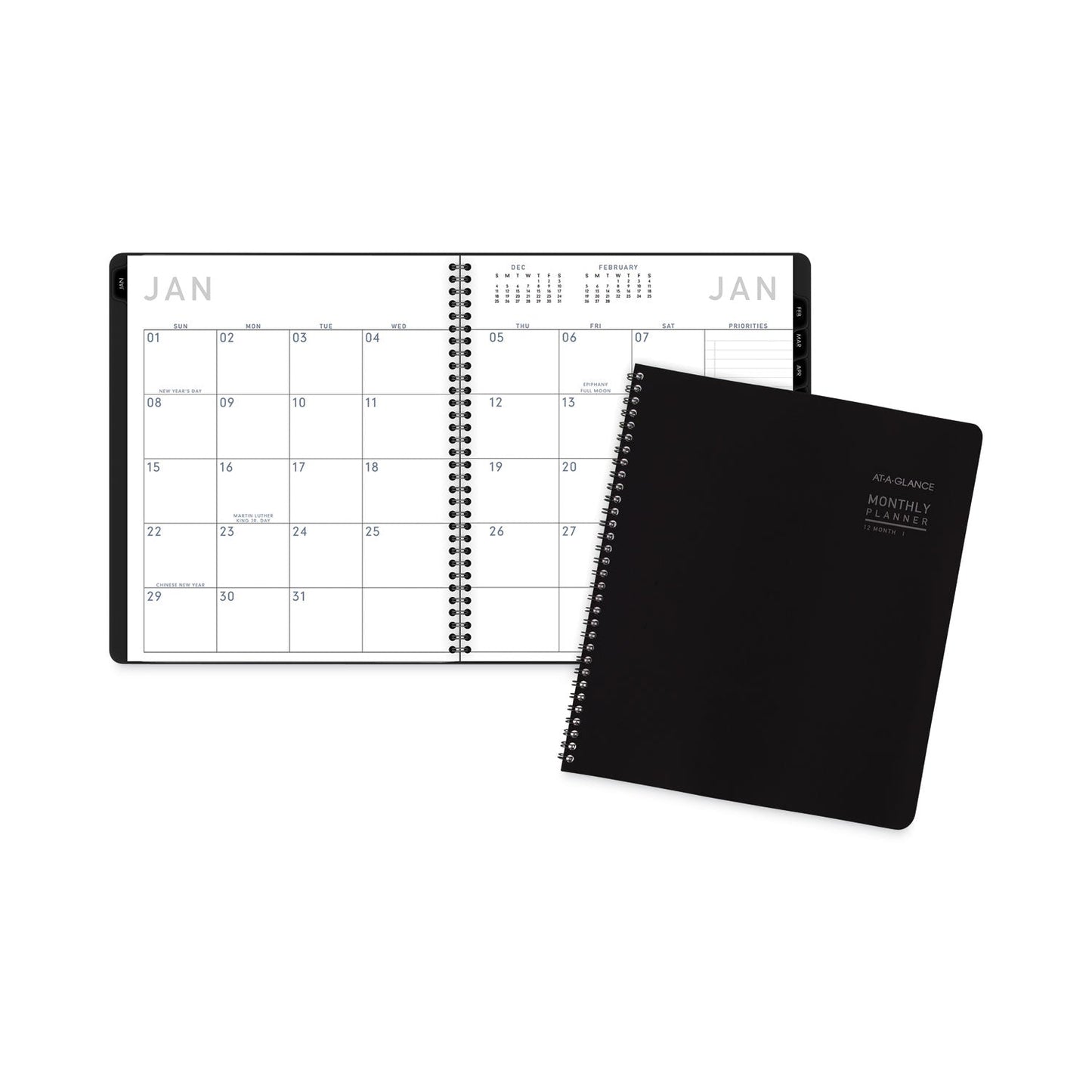AT-A-GLANCE Contemporary Lite Monthly Planner, Contemporary Lite Artwork, 11 x 9, Black Cover, 12-Month (Jan to Dec): 2023