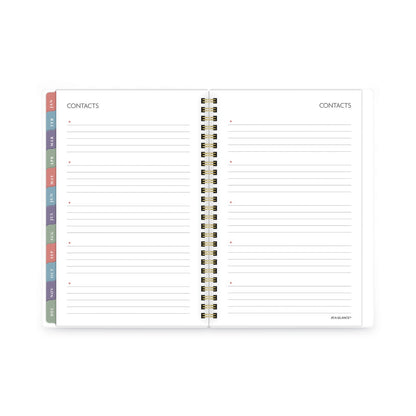 AT-A-GLANCE Badge Hand Drawn Geo Weekly/Monthly Planner, Badge Geo Artwork, 8.5x5.5, Blue/White Cover, 13-Month(Jan to Jan): 2023 to 2024