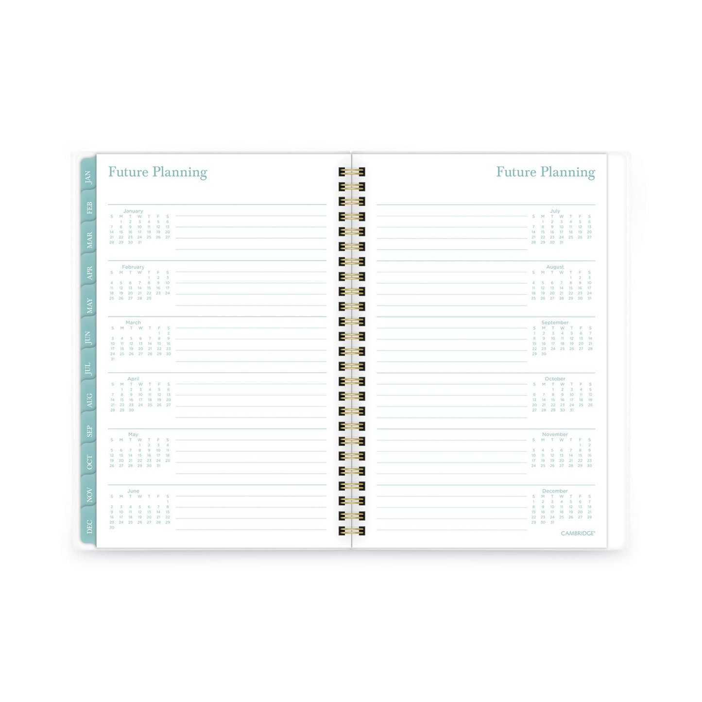 Cambridge Bali Weekly/Monthly Planner, Bali Leaf Artwork, 8.5 x 5.5, Green/White Cover, 12-Month (Jan to Dec): 2023