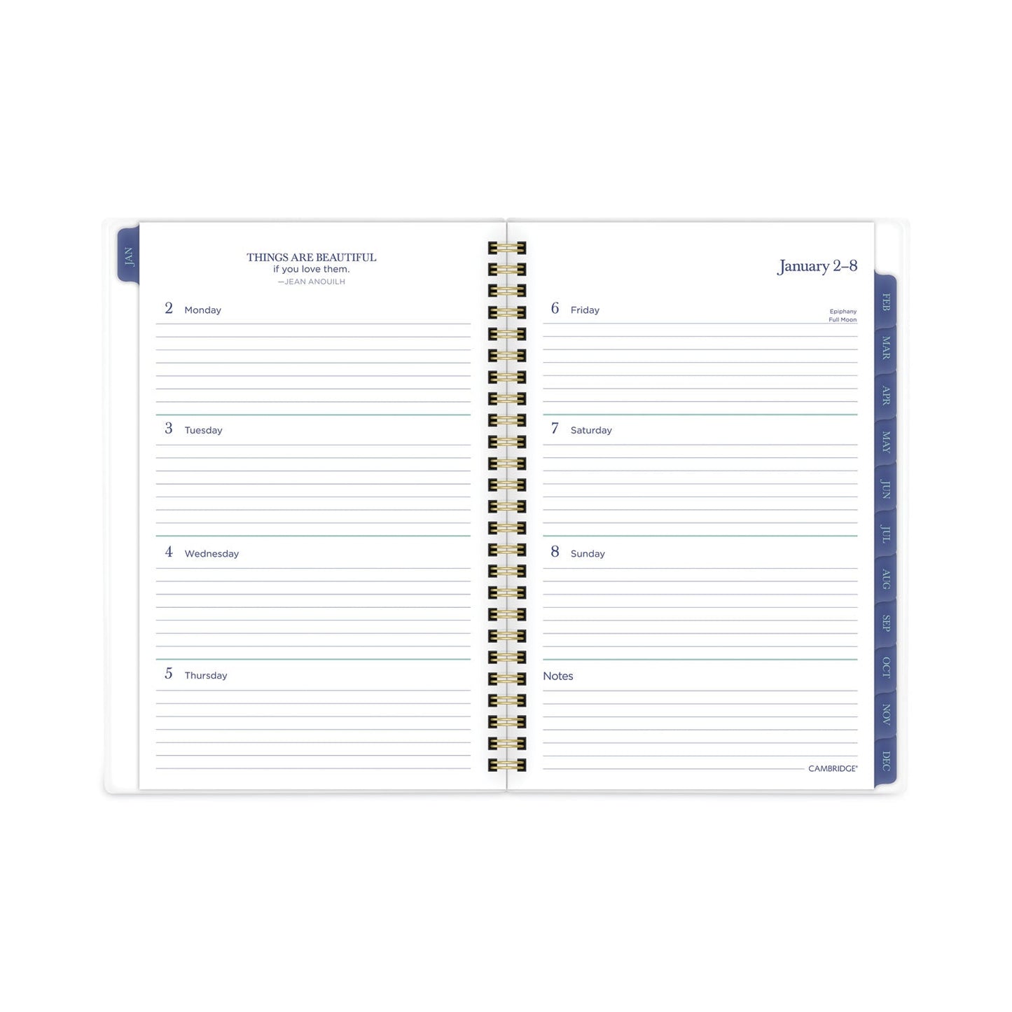Cambridge Precious Weekly/Monthly Planner, Precious Floral Artwork, 8.5 x 5.5, Blue/Green/Pink Cover, 12-Month (Jan to Dec): 2023