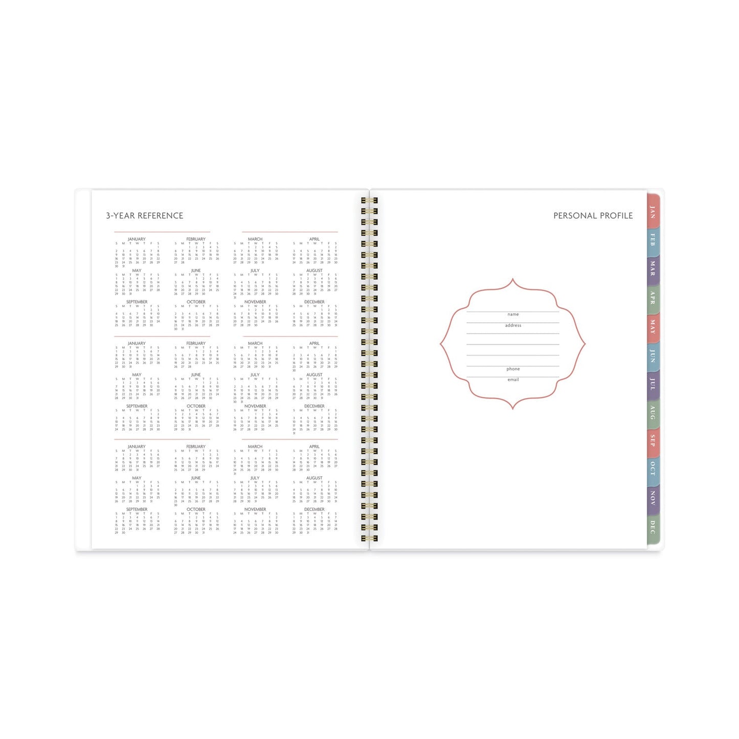 AT-A-GLANCE Badge Floral Weekly/Monthly Planner, Badge Floral Artwork, 11x8.5, Blue/Green/Pink Cover, 13-Month(Jan to Jan): 2023 to 2024