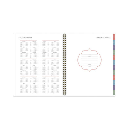 AT-A-GLANCE Badge Floral Weekly/Monthly Planner, Badge Floral Artwork, 11x8.5, Blue/Green/Pink Cover, 13-Month(Jan to Jan): 2023 to 2024