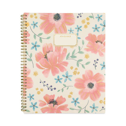 AT-A-GLANCE Badge Floral Weekly/Monthly Planner, Badge Floral Artwork, 11x8.5, Blue/Green/Pink Cover, 13-Month(Jan to Jan): 2023 to 2024
