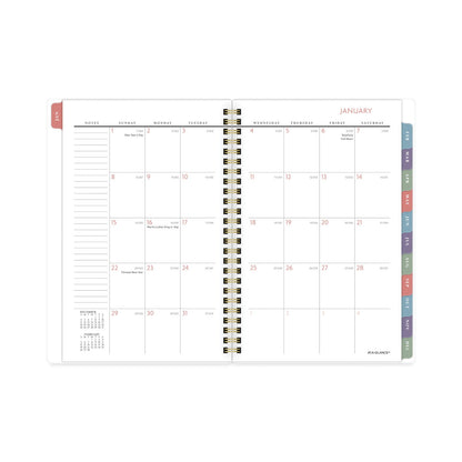 AT-A-GLANCE Badge Floral Weekly/Monthly Planner, Badge Floral Artwork, 8.5x5.5, Blue/Green/Pink Cover, 13-Month(Jan to Jan): 2023 to 2024