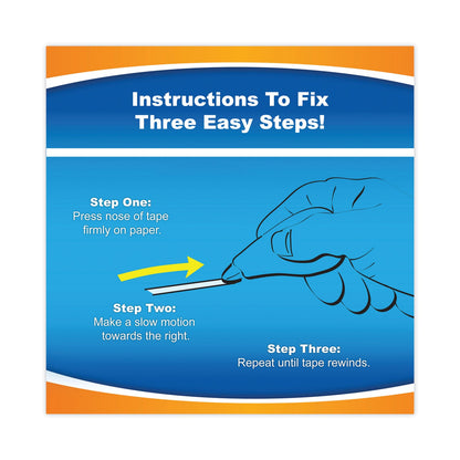BIC Wite-Out EZ Correct Correction Tape, Non-Refillable, Blue/Yellow Applicators, 0.17" x 400", 4/Pack