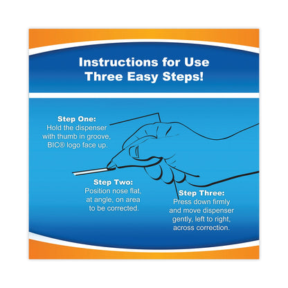 BIC Wite-Out EZ Correct Correction Tape Value Pack, Non-Refillable, Blue/Orange Applicators, 0.17" x 472", 18/Pack