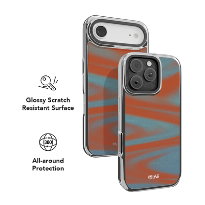 Aalto | Y2K Orange Abstract Wave iPhone Case