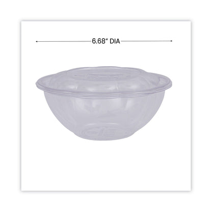 Eco-Products Renewable and Compostable Salad Bowls with Lids, 24 oz, Clear, Plastic, 50/Pack, 3 Packs/Carton