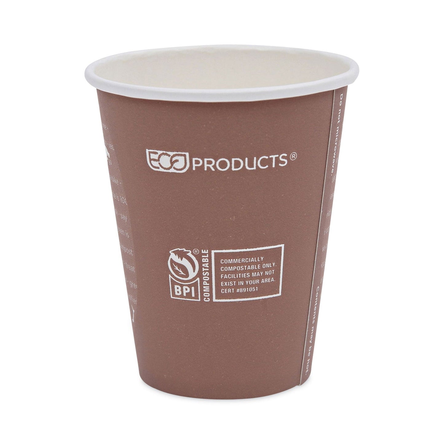 Eco-Products World Art Renewable and Compostable Hot Cups, 8 oz, Plum, 50/Pack