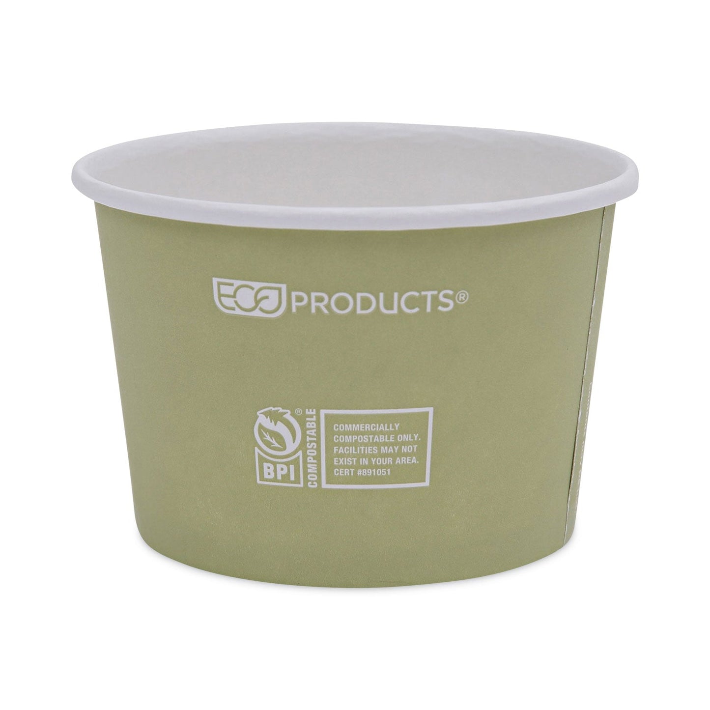 Eco-Products World Art Renewable and Compostable Food Container, 16 oz, 4.05 Diameter x 3 h, Seafoam, Paper, 25/Pack, 20 Packs/Carton