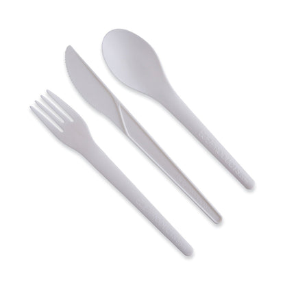Eco-Products Plantware Compostable Cutlery, Knife, 6", Pearl White, 50/Pack, 20 Pack/Carton