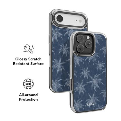Denim Tree | Blue Patterned iPhone Case