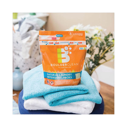Boulder Clean Laundry Detergent Packs, Valencia Orange, 34/Pouch, 6 Pouches/Carton