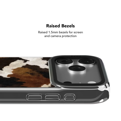 Cattle Drive | Brown & Black Cow Print iPhone Case