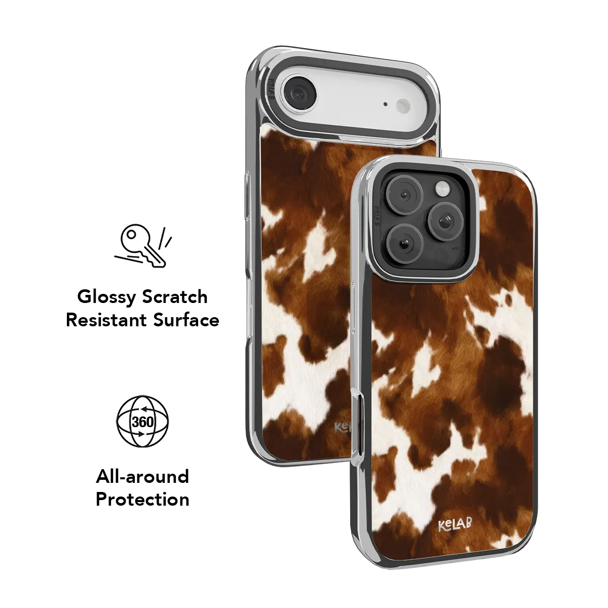 Milk & Mahogany | Brown Cow Print iPhone Case