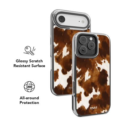 Milk & Mahogany | Brown Cow Print iPhone Case
