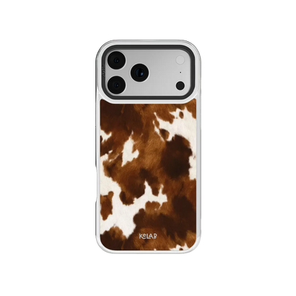 Milk & Mahogany | Brown Cow Print iPhone Case