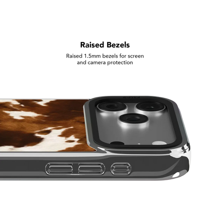 Milk & Mahogany | Brown Cow Print iPhone Case