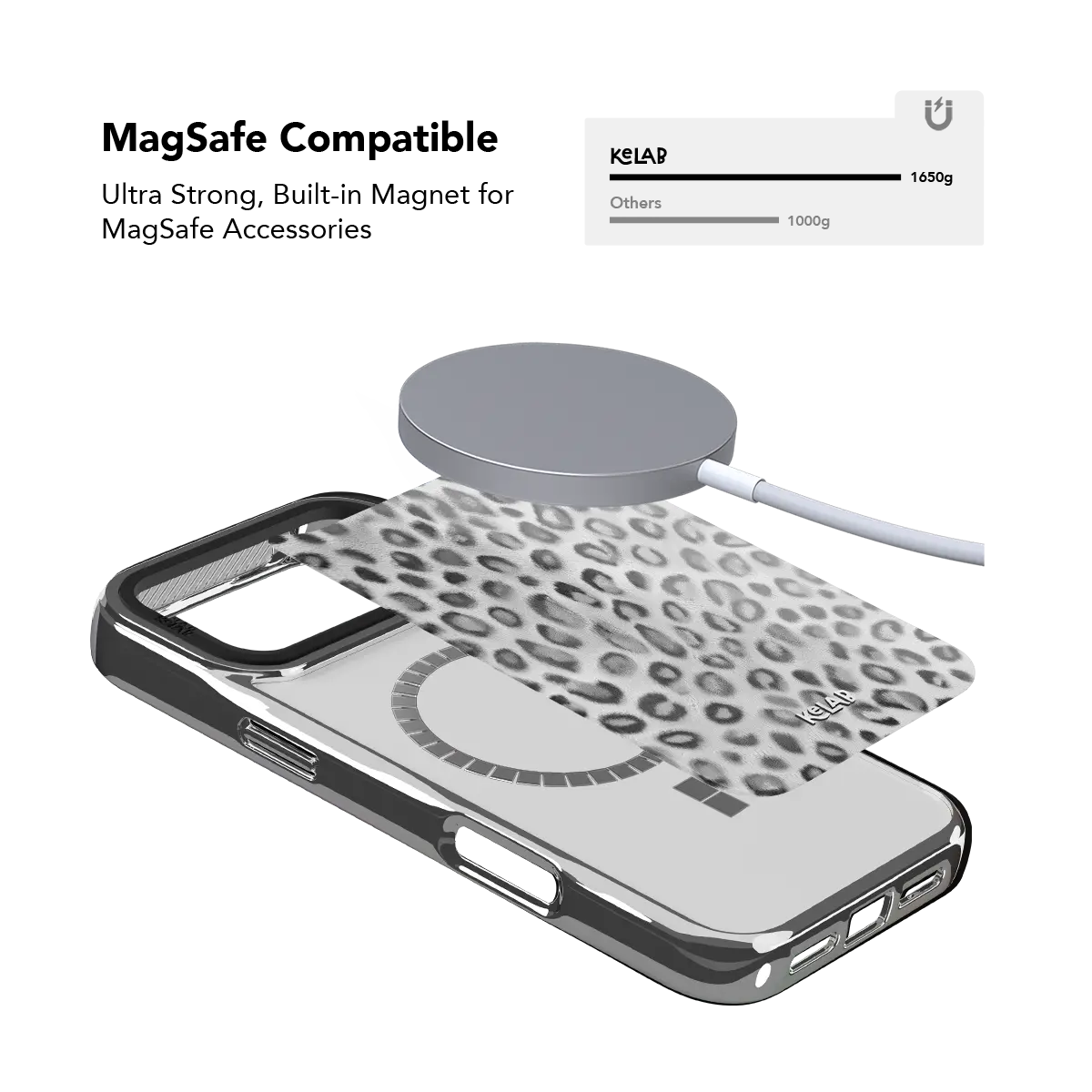 Platinum Predator | Silver Cheetah Print iPhone Case
