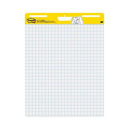 Post-it Vertical-Orientation Self-Stick Easel Pad Value Pack, Quadrille Rule (1 sq/in), 25 x 30, White, 30 Sheets, 4/Carton