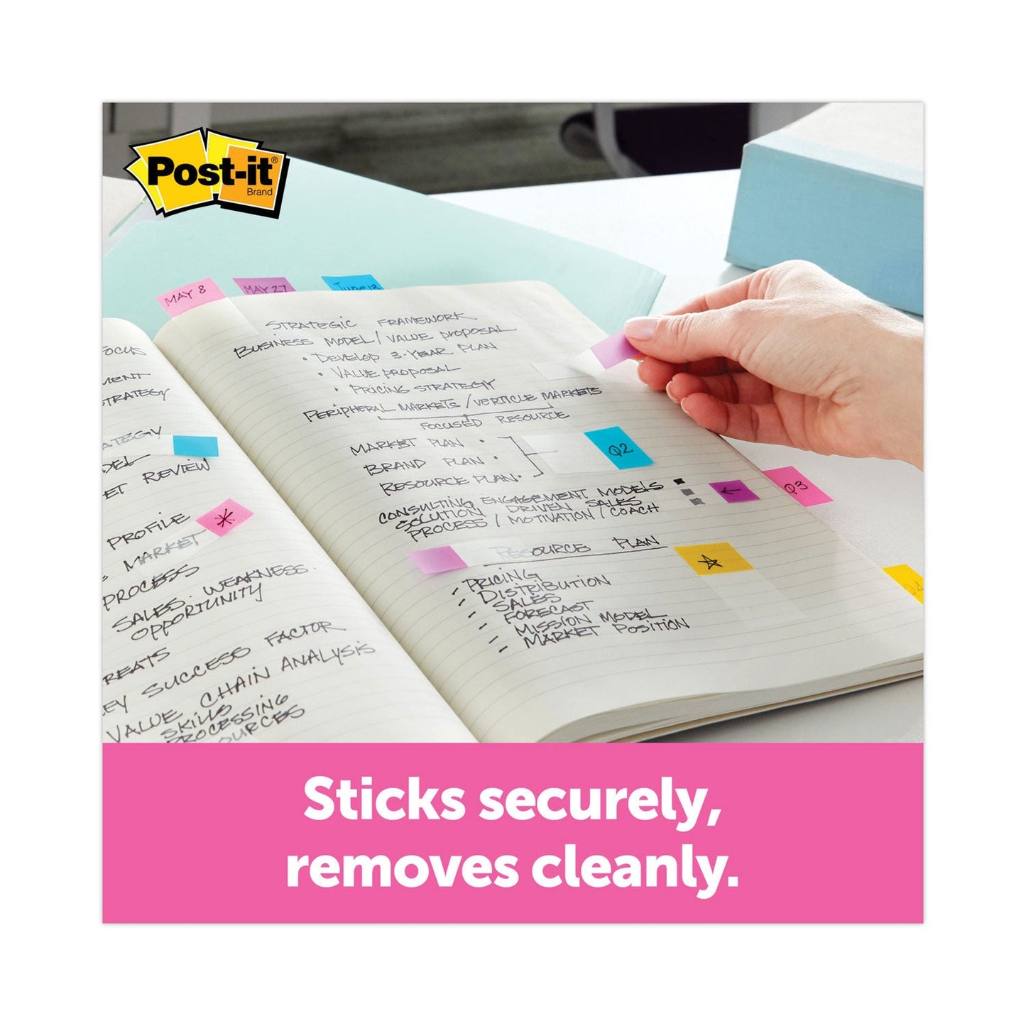 Post-it Page Flag Value Pack, Assorted, 200 1" Flags + Highlighter with 50 0.5" Flags