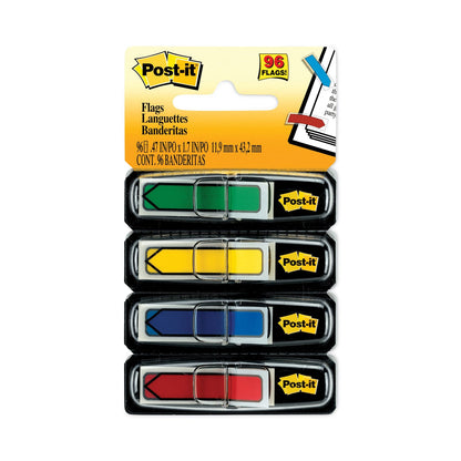 Post-it Arrow 0.5" Page Flags, Assorted Primary, 24/Color, 96 Flags/Pack